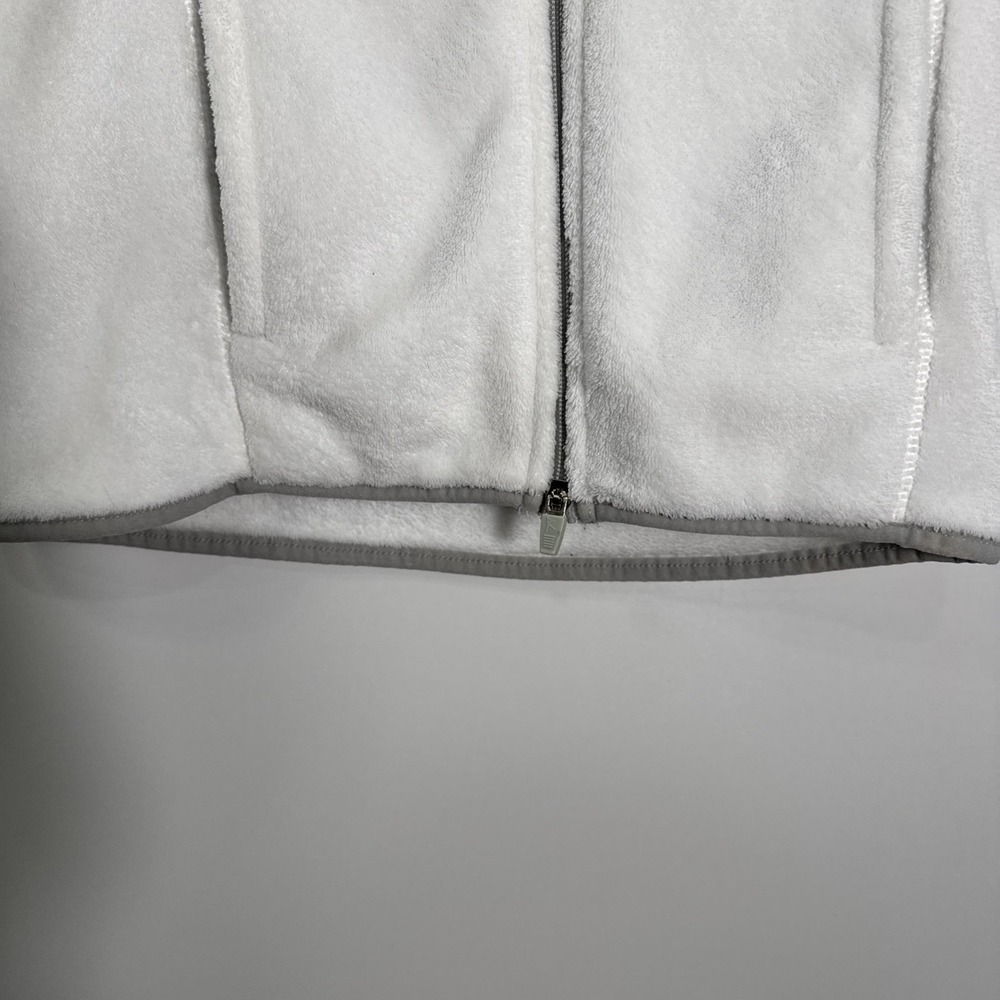 Danskin Womens Small Long Sleeve, Full Zipper Fleece White With Gray - Picture 6 of 15